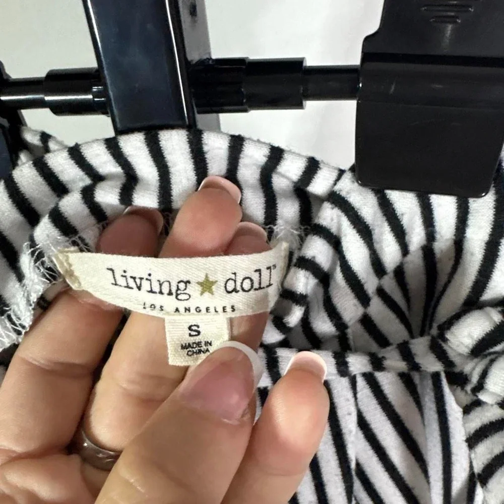Living Doll White and Black striped skirt